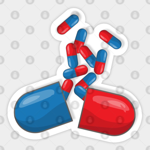 Red Pill Blue Pill - Matrix Sticker by EverGreene